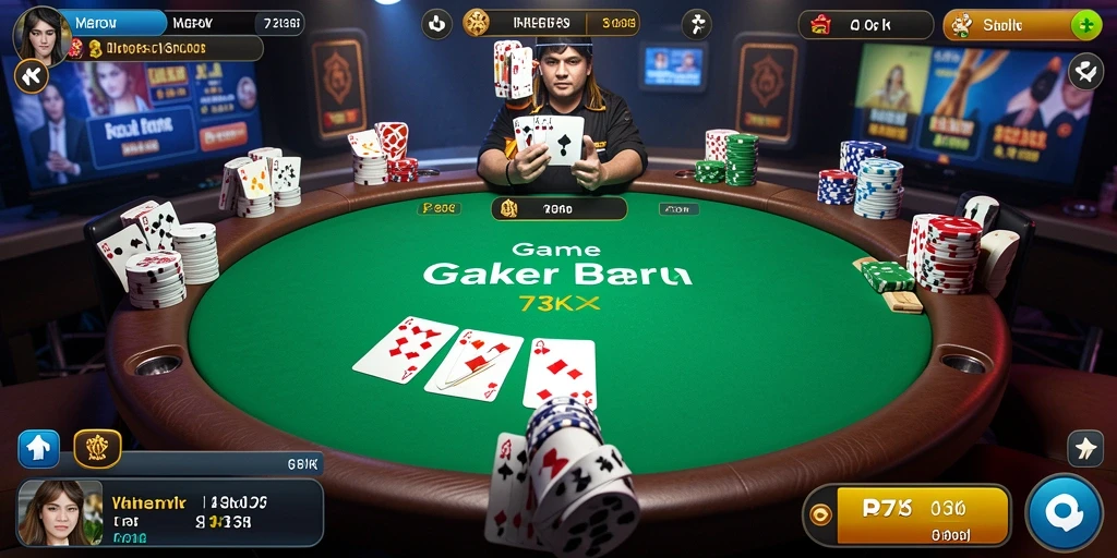 Tampilan permainan poker yang seru dan kompetitif di 73K.