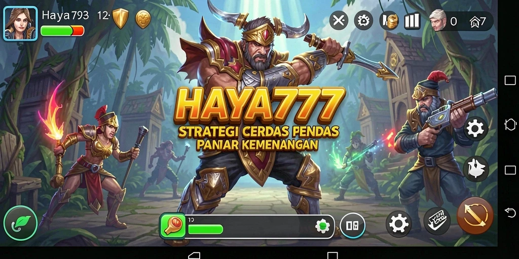 Tampilan dinamis gameplay HAYA777 dengan aksi strategi intens.