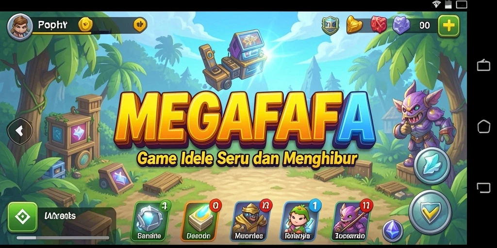 Tampilan gameplay MEGAFAFA yang menarik dan penuh warna.