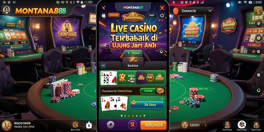 Tampilan gameplay Live Casino yang mendebarkan di MONTANA88.