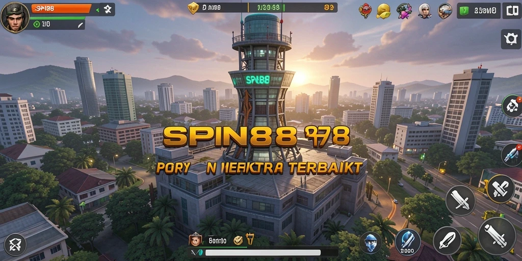Tampilan gameplay SPN88 dengan menara pertahanan yang menakjubkan.