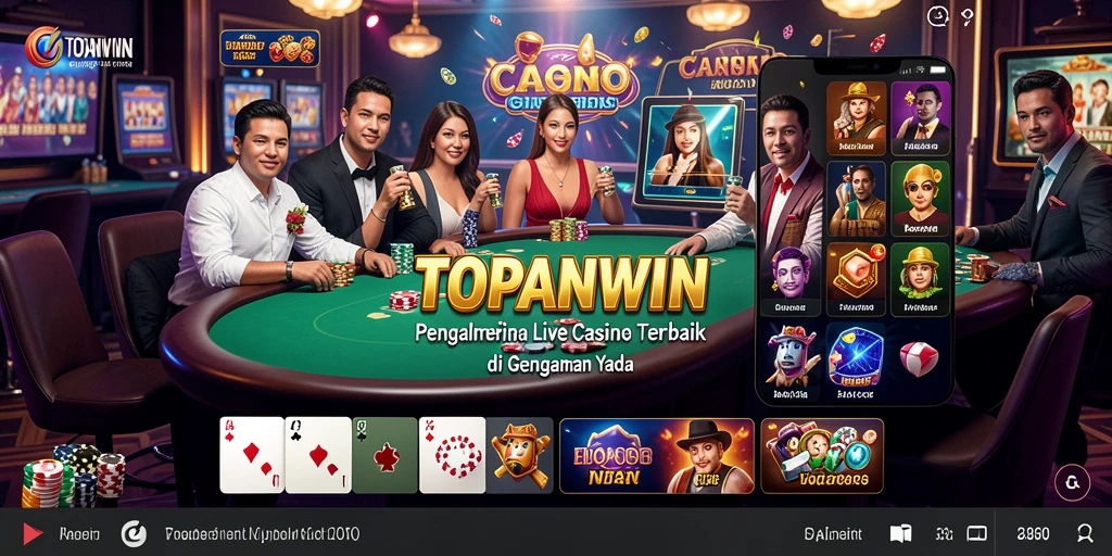 Screenshot utama gameplay Live Casino TOPANWIN dengan dealer profesional.