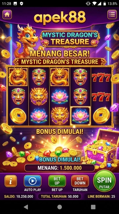 Screenshot aplikasi apek88 yang menampilkan antarmuka utama.
